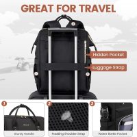 LOVEVOOK Laptop Backpack,15.6 Inch Professional Womens Purse Computer Bag Nurse Teacher Backpack,Waterproof College Work Bags Carry on Travel Back Pack with USB Port,Black - Image 4