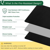 Fireproof Stove Top Covers for Electric Stove, Waterproof & Heat Resistant Mat for Glass Top, Stovetop Protector, Anti-Scratch, 30x21 Black - Image 3