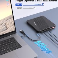 External 4k Blu Ray Drive for Pc,Portable 4k UHD Blu Ray Player,SD/TF Port with Carry Case, US8 3.0 HD Blu-Ray Player,DVD+/-RW External Optical Drive for MacBook Pro Windows Laptop - Image 6