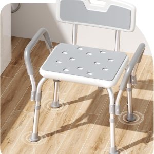 Shower Chair for Inside Shower [Military Grade] [500 lbs Heavy Duty] Shower Seat with Arms and Back for Bathtub, [FSA/HSA Eligible] Height Adjustable Safety Bath Seat for Elderly and Disabled, Adults
