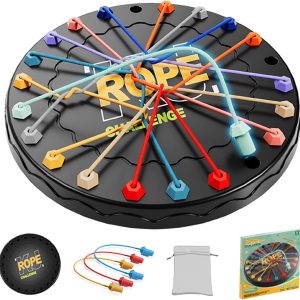Rope Untangling Puzzle Game, Educational Strategy Board Game for Kids & Adults, Family Travel Party Games with Multi-Level Challenges, Gifts for All Ages(Large)