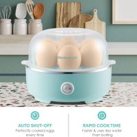 Elite Gourmet EGC115M Easy Egg Cooker Electric 7-Egg Capacity, Soft, Medium, Hard-Boiled Egg Cooker with Auto Shut-Off, Measuring Cup Included, BPA Free, Retro Mint - Image 3