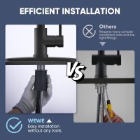 Kitchen Faucets with Pull Down Sprayer Commercial Industrial Stainless Steel Single Handle Single Hole Spring Farmhouse RV Sink Faucet, Matte Black Kitchen Faucet for Laundry Utility Room Sink - Image 6
