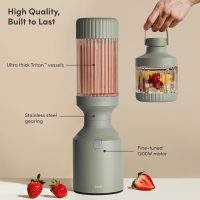 Beast Mega 1200 Plus | Premium Countertop Blender | Smoothies, Shakes, Sauces, Dips, Soups | Blends Ice and Frozen Fruit | XL Vessel | With Extra Vessels, Straw System | 1200W | (Sage, 120V) - Image 2