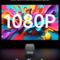 【500ANSI & Dustproof】Projector with WiFi 6 and Bluetooth, Native 1080P Smart Portable Movie Projector for Outdoor Use, Mini Room Projector 4K Support, Video Projector Compatible with Phone PC TV Stick - Image 2