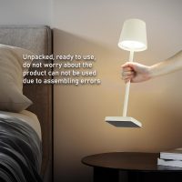 HASUN 2 Pack Cordless Table Lamp, Portable LED Desk Lamp, 5200mAh Battery Operated Lights, 3 Color Stepless Dimming Up, Night Light for Bedroom/Date/Bars/Cafe/Camping (Cream 2Pack) - Image 2
