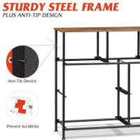 WLIVE 7 Drawer Dresser TV Stand, Entertainment Center, Media Console Table with Metal Frame and Wood Top for TV up to 45 inch, Chest of Drawers for Bedroom, Living Room, Black and Rustic Brown - Image 7