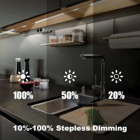 Under Counter Lights for Kitchen, 3 Packs x 12 Inch Dimmable LED Under Cabinet Lighting, Cold White 6000K, Plug-in Under Cabinet Lights with Memory Function - Image 4