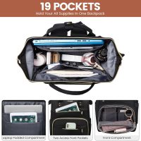 LOVEVOOK Laptop Backpack,15.6 Inch Professional Womens Purse Computer Bag Nurse Teacher Backpack,Waterproof College Work Bags Carry on Travel Back Pack with USB Port,Black - Image 2