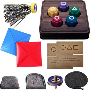 Gonggi Korean Game, Gonggi Korean Tossing Game Set (Korean Traditional Play Game) Jebi chagi Gonggi Stone catching Game Biseokchigi Paeng-y DDAKJI Family Party Game Game Collections (1 Set)