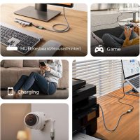 AINOPE USB Extension Cable,USB Extender,USB 3.0 Extension Cable, Male to Female Cord High Data Transfer Compatible with Webcam,USBKeyboard,Flash Drive,Hard Drive,Printer,10FT,Grey - Image 5