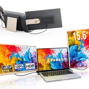15.6'' Screen Extender Portable Laptop, 1080P DIY Portable Laptop Monitor Extender with 360° Rotation, Plug&Play Detachable Triple Monitor Laptops, Compatible with Mac,Wins, Android, Dex