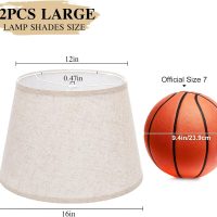 Large Drum Lamp Shades Set of 2, 12"Top x 16"Bottom x 11"High, Beige Lampshades for Table Lamps Floor Lamps, Natural Linen Replacement Lamp Shades, Spider, Harp Holders Included, Easy Assembly - Image 2