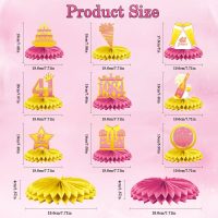 41st Birthday Decorations Set, 1984 Table Toppers for Women Birthday Party Supplies, Happy 41 Year Old Table Decoration for Her, 9Pcs Pink & Gold Honeycomb Centerpieces - Image 2