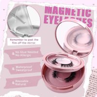 FADLASH 2 Pair Magnetic Eyelashes with Applicator Reusable Magnetic Lashes Wispy Lashes No Glue Needed False Eyelash Natural Look (A02) - Image 3