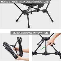 G4Free 2 Pack Folding Lightweight Camp Chair High Back Camping Chair Backpacking Chair Heavy Duty 330lbs with Headrest Pocket Black - Image 6