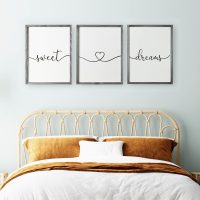 Set of 3 Framed Farmhouse Sweet Dreams Sign 11x14” Above Bed Wall Decor for Bedroom Decor Wall Art Wood Signs (11"x14", Gray) - Image 8