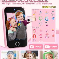 Kids Smart Phone for Girls, Upgraded 3.5'' Touchscreen Phone for Kids Age 3-8, Christmas Birthday Gifts, Dual Camera Music Player Puzzle Games, Learning Toy for 3 4 5 6 7 8 Year Old Girls - Image 3