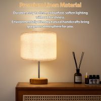 Lamp Shades Set of 2, Drum Lampshades 12.6" Diameter x 8.3" High Lamp Shades for Table Lamps Natural Linen, For Floor Lamps, Table Lamps, Easy Assembly Required, Harp Not Included, Beige - Image 4