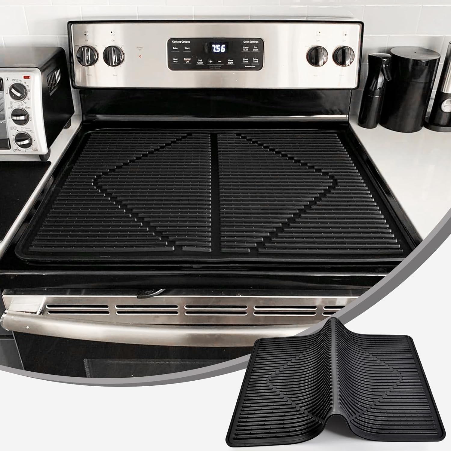 KindGa Stove Cover – Stove Top Covers for Electric Stove – More Thick – 28 x 20 Inch Stove Guard Stove Top Protector, Silicone Stovetop Cover Cooktop Mat for Kitchen Glass Stove Top, Counter rv Stove