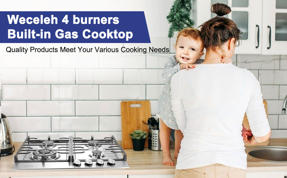 build-in gas cooker 24 inch gas stove 304 stainless steel Gas Cooktop 4 burners