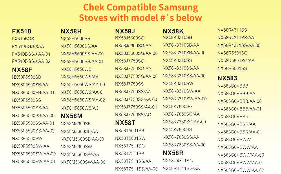 Compatible with Samsung Gas Stove