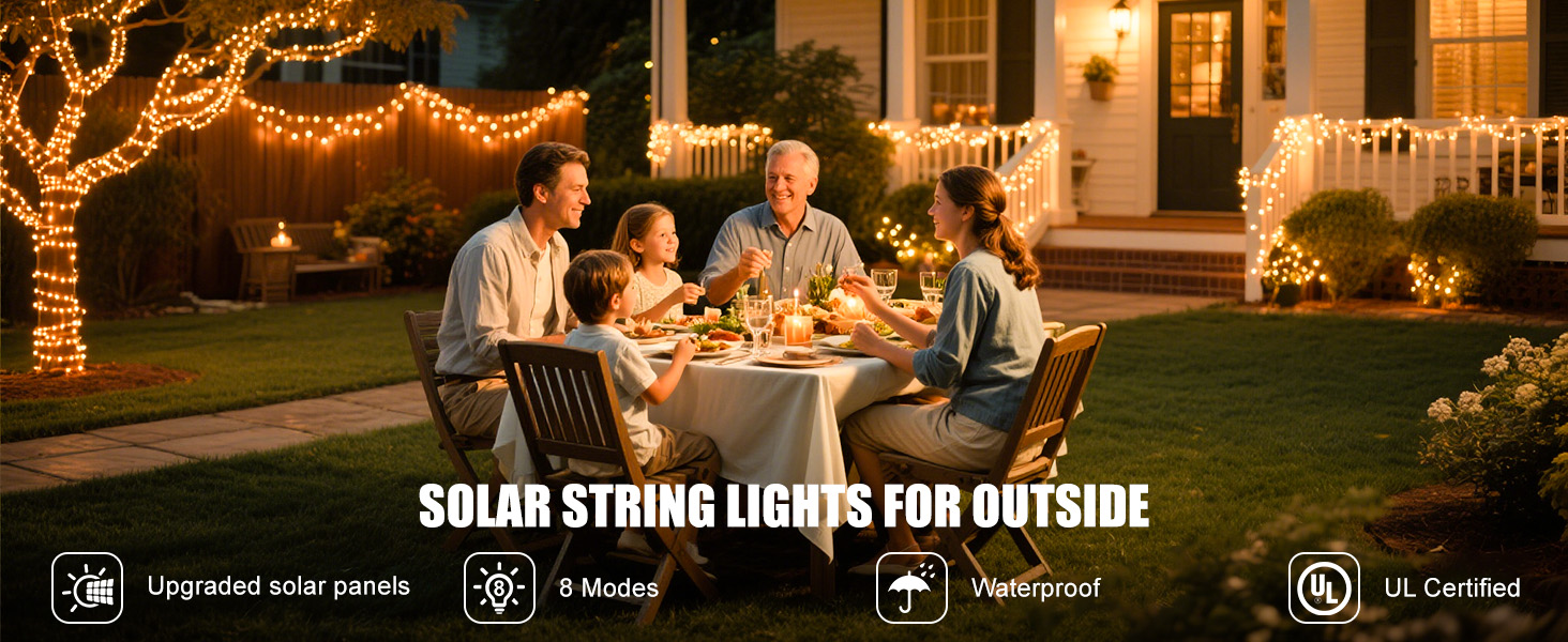 Solar String Lights for Outside