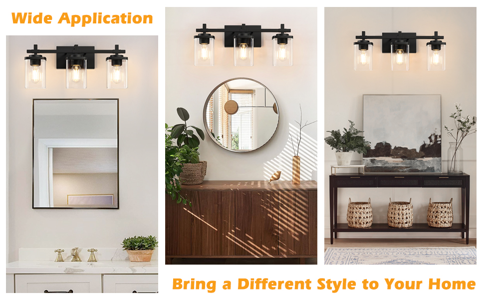 Modern Black Bathroom Lighting Wall Sconces 