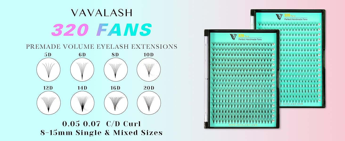 320 fans premade fan lashes