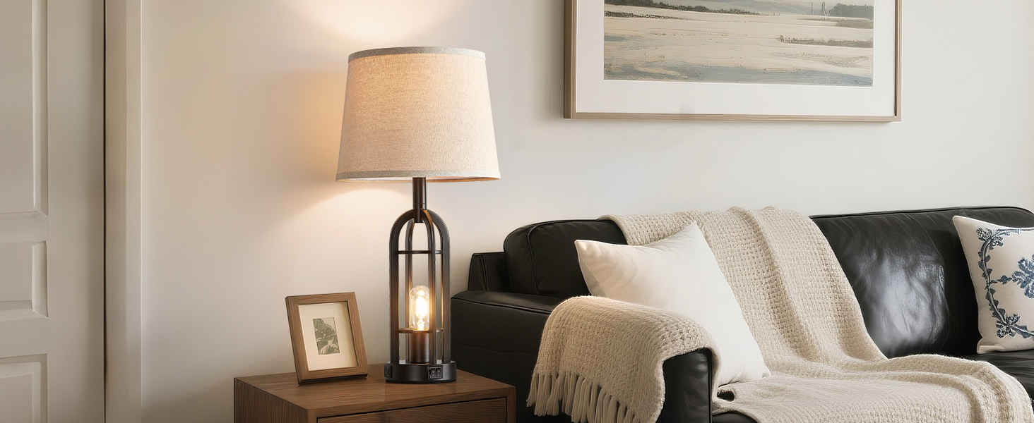 Rustic Table Lamps for Living Room, Bedroom