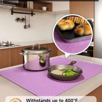 Silicone Stove Top Cover for Electric Stove, Glass Stove Top Cover Protector, Flat Top Range Cover – Double as Dish Drying Mat, Coffee Bar Mat, Kitchen Stove Accessories, 28 x 20 in, Pink - Image 8