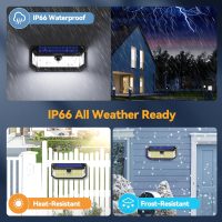 TECKNET 416 LED Solar Lights Outdoor Waterproof, 300° Angle & 3 Lighting Modes Motion Sensor Outdoor Lights, 2 Pack Security Solar Flood Lights IP66 for Fence Front Door Yard Deck Garden Garage - Image 5