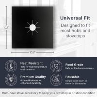 Gas Stove Burner Covers by Linda’s Essentials (10 Pack) - Extra Thick Non-Stick Reusable Stove Covers, Heat Resistant Gas Range Protectors, StoveTop Accessories to Keep Range Clean - Image 2