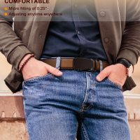 BULLIANT Men's Ratchet Belt 2 Pack-Click Leather Belt Adjustable for Men Gift 1 3/8-Cut for Perfect Fit - Image 6