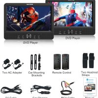 WONNIE 10.5" Two Car DVD Players Portable Dual Screen Headrest Video Player, Play a Same or Two Different Movies with 5-Hour Rechargeable Battery,2 AC Adapters,2 Mounting Brackets,Support USB/SD Card - Image 9
