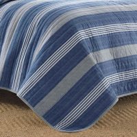 Nautica - Queen Quilt Set, Cotton Reversible Bedding with Matching Shams, Home Decor for All Seasons (Saltmarsh Blue, Queen) - Image 2