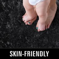 TWINNIS Super Soft Shaggy Rugs Fluffy Carpets, 4x5.9 Feet, Indoor Modern Plush Area Rugs for Living Room Bedroom Kids Room Nursery Home Decor, Upgrade Anti-Skid Rectangular Fuzzy Rug, Black - Image 3