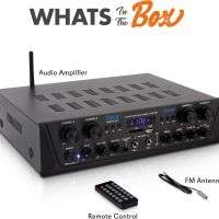 Pyle 500W 4-Channel Karaoke Bluetooth Amplifier - Home Theater Audio Receiver with AUX - FM - RCA Subwoofer Output - USB - Microphone Input with Echo for Wireless Music Streaming - PTA44BT - Image 7