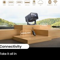 Hisense Laser Mini Projector C2, 65-300", Gimbal Design, 4K, Triple Color Laser, 110% BT.2020, 2000 ANSI Lumens, 1700:1 Native Contrast, Dolby Vision, HSR240, Sound by JBL - Image 12