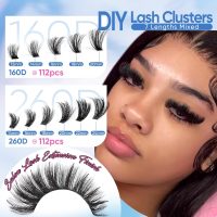 Lash Clusters 160D+260D Eyelash Clusters 12-24mm Long Lash Extension Thick Cluster Eyelash Extensions Volume Strip Mink Lashes Cluster Dramatic Full Salon Look Eyelash by CORUSCATE - Image 6