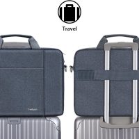 Ferkurn Laptop Case Sleeve 15.6 16 Inch Laptop Bag for Women Men Compatible with HP Envy Pavilion/Dell Inspiron XPS/Lenovo/Acer, Shoulder Strap Carrying Briefcase Computer Messenger Bag Case, Grey - Image 3