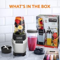 NutriChef Personal Electric Single Serve Blender - Small Professional Kitchen Countertop Mini Blender for Shakes & Smoothies, Pulse Blend, Convenient Lid Cover, Portable 20 & 24 oz Cups, Black - Image 7
