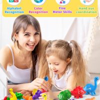 26PCS Dinosaur Alphabet Learning Toys for Toddlers Kids 3-5, Montessori Educational Toys Gifts for 3 4 5 Year Old Boy Girl, Preschool Learning Activities, Double Sided ABC Matching Game - Image 3