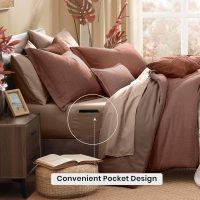 Monbix Queen Comforter Set - 7 Pieces Cationic Dyeing Terracotta Bed in a Bag Queen Bedding Sets with Comforter, Sheets, Pillowcases & Shams, Reversible Bedding Comforters Sets - Image 4