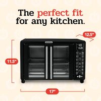 Gourmia Toaster Oven Air Fryer Combo 17 cooking presets 1700W french door digital air fryer oven 24L capacity accessories, convection rack, baking pan tray recipe book GTF7460,Large,Black - Image 7