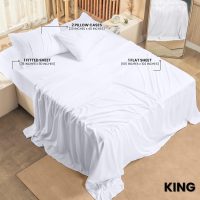 Utopia Bedding King Sheet Set – 4 Piece Bed Sheets for King Size Bed, Soft and Breathable Microfiber, Includes 1 Fitted Sheet, 1 Flat Sheet and 2 Pillowcases (White) - Image 2