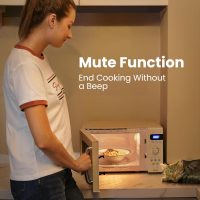 COMFEE' Retro Small Microwave Oven With Compact Size, 9 Preset Menus, Position-Memory Turntable, Mute Function, Countertop Perfect For Spaces, 0.7 Cu Ft/700W, Cream, AM720C2RA-A - Image 4