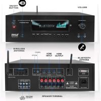Pyle 1000W 5.2 Channel Home Theater Receiver - Bluetooth 5.0 - Amp w/ 2 UHF Wireless Mics - 4K UHD/3D/Blu-ray Pass-Through - MP3/USB/HDMI/AM/FM Radio - DSP EQ - Mic Echo & Volume Controls - PT888BTWM - Image 2