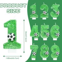 Soccer Birthday Number 1 Candle - Green, Smokeless, Non-Toxic, Odorless, Themed Design - Image 6