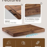 Stove Top Covers for Electric Stove with Handles 30”x22” (Outer) / 28.9”x20.8” (Inner) - Acacia Wood Noodle Board for Gas Stovetop - Stove Top Covers for Gas Burners, Sink Cutting Board (Walnut color) - Image 3